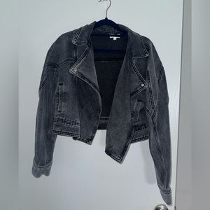 Superdown, black/gray denim. Small.